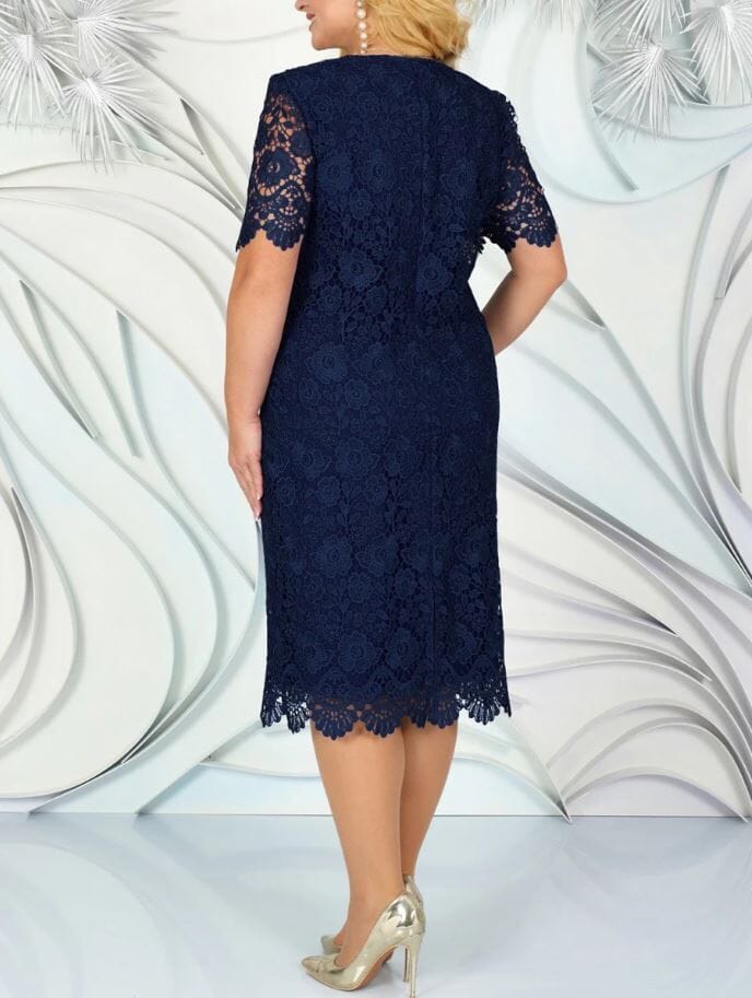Women Plus Size Short Sleeve Bridal Shower Wedding Cocktail Dress Dresses jehouze