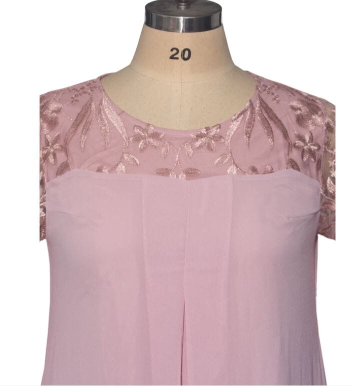 Women Plus Size Short Sleeve Embroidery Floral Formal Wedding Dress Dresses jehouze