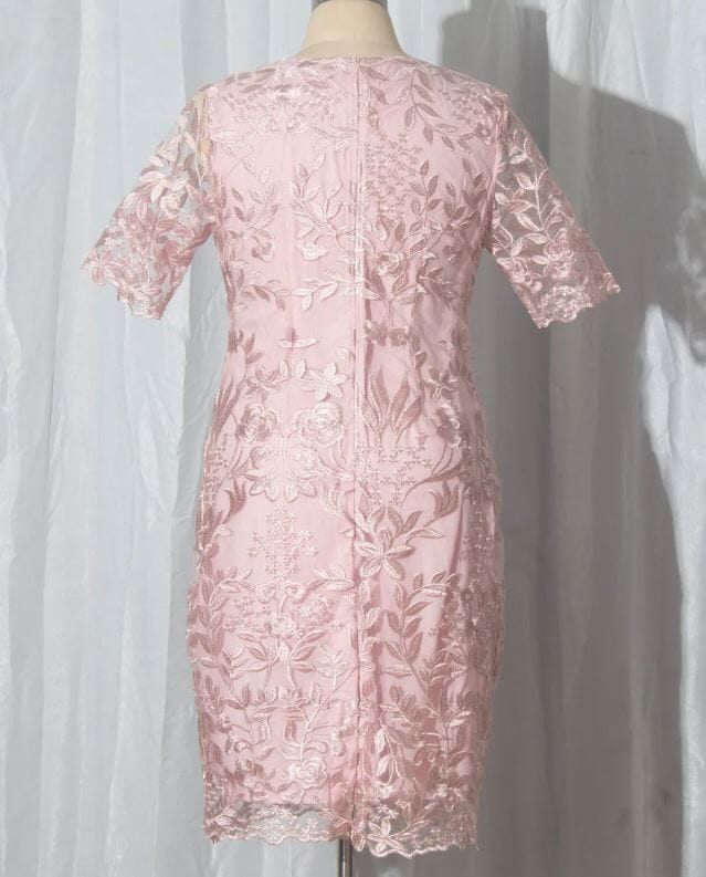 Women Plus Size Short Sleeve Embroidery Floral Gorgeous Dress Dresses jehouze