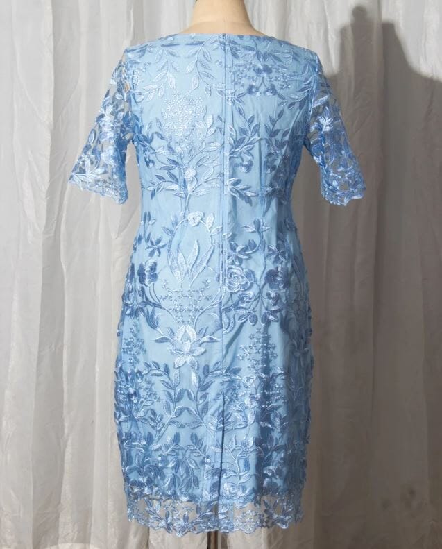 Women Plus Size Short Sleeve Embroidery Floral Gorgeous Dress Dresses jehouze