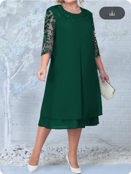 Women Plus Size Short Sleeve Embroidery Floral Wedding Dress Dresses jehouze XL
