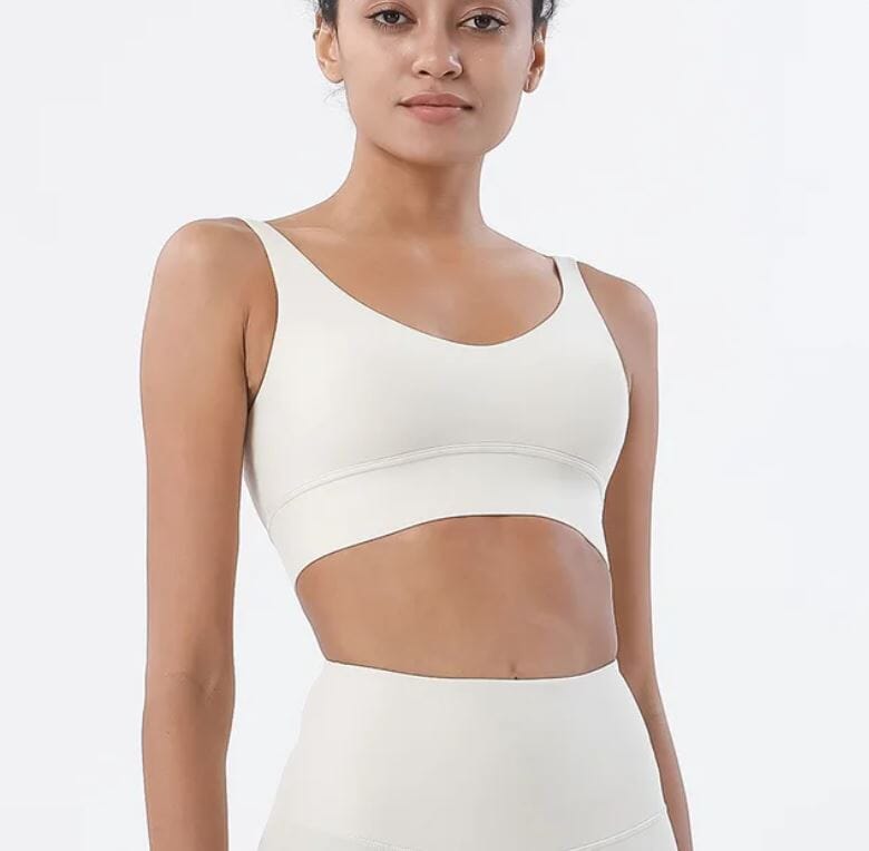 Women Removable Padded Yoga Tank Sleeveless Fitness Workout Running Crop Activewear Top Activewear jehouze Light Ivory S 
