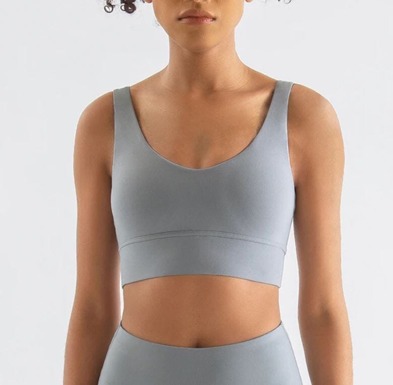 Women Removable Padded Yoga Tank Sleeveless Fitness Workout Running Crop Activewear Top Activewear jehouze Rhino Grey S