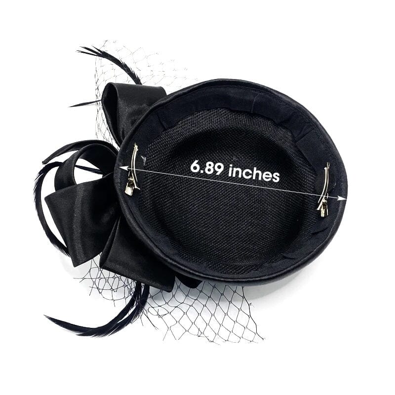 Women Satin Bowknot Cocktail Wedding Party Church Fascinator Hat Hat jehouze