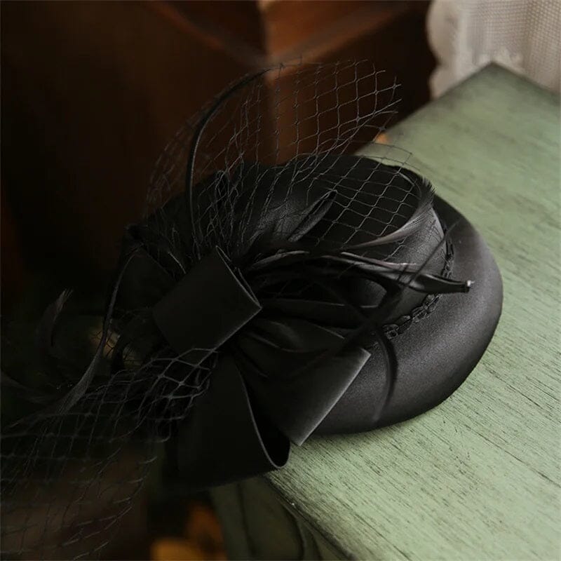 Women Satin Bowknot Cocktail Wedding Party Church Fascinator Hat Hat jehouze HY037-1