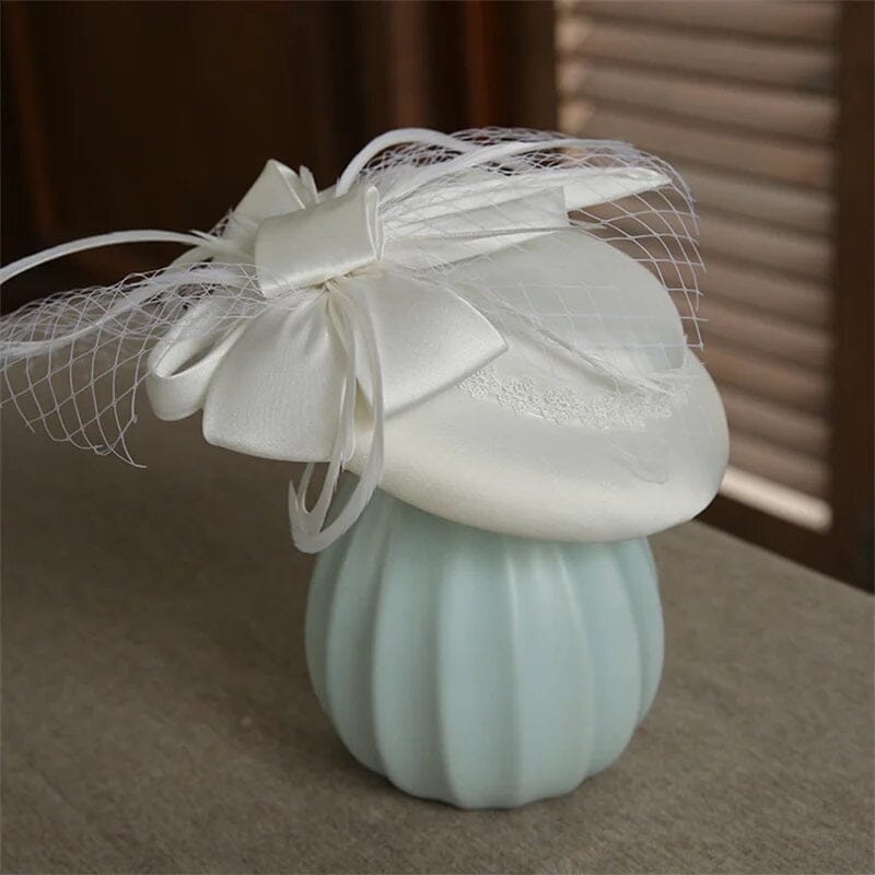 Women Satin Bowknot Cocktail Wedding Party Church Fascinator Hat Hat jehouze HY037-3