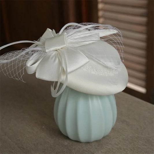 Women Satin Bowknot Cocktail Wedding Party Church Fascinator Hat Hat jehouze HY037-3 