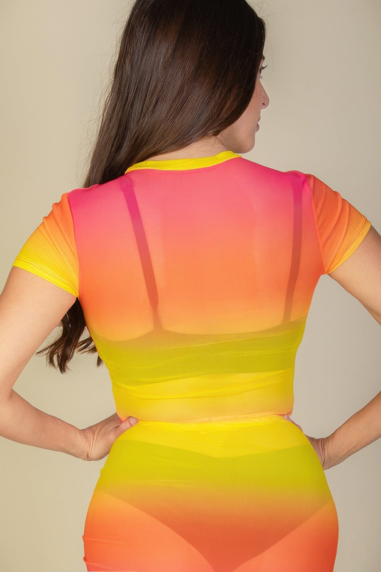 Women Sexy Mesh Sheer Short Sleeve Crop Top Shirts & Tops jehouze