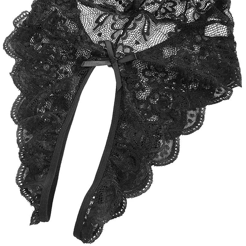 Women Sexy One Piece Deep V Teddy Floral Lace Bodysuit Babydoll Lingerie Lingerie jehouze