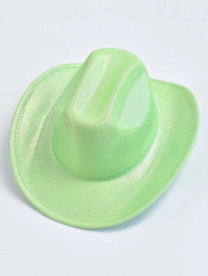 Women Shiny Cowgirl Festival Party Wedding Metallic Hat Hat jehouze