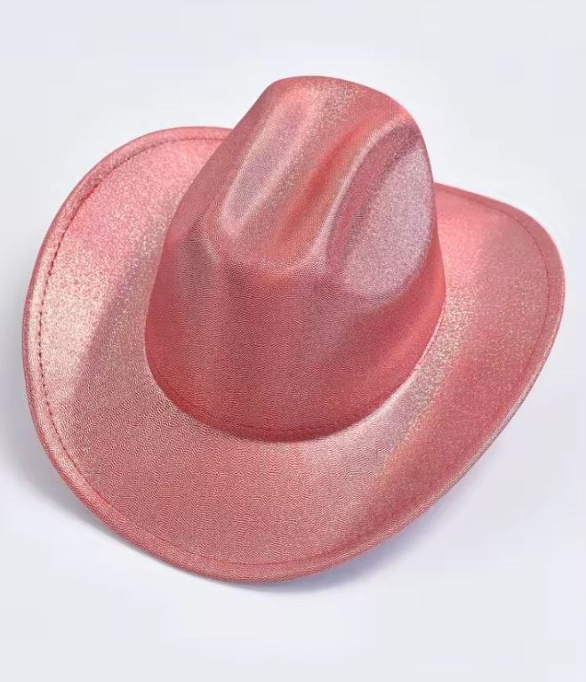 Women Shiny Cowgirl Festival Party Wedding Metallic Hat Hat jehouze Red