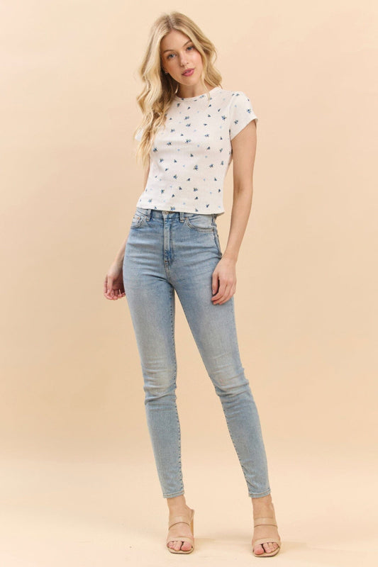 Women Short Sleeve Printed Baby Tee Shirts & Tops jehouze