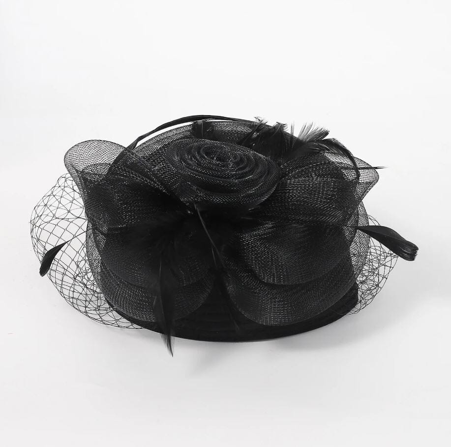 Women Sinamay Fascinator Hat Floral Feather Pillbox Derby Wedding Tea Party Hat Hat jehouze