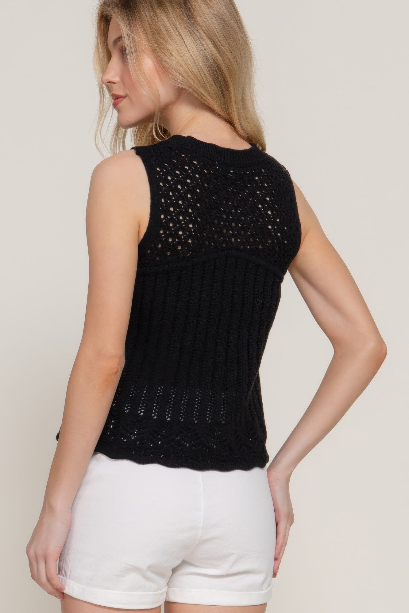 Women Sleeveless Crochet Spring Sweater Top Shirts & Tops jehouze