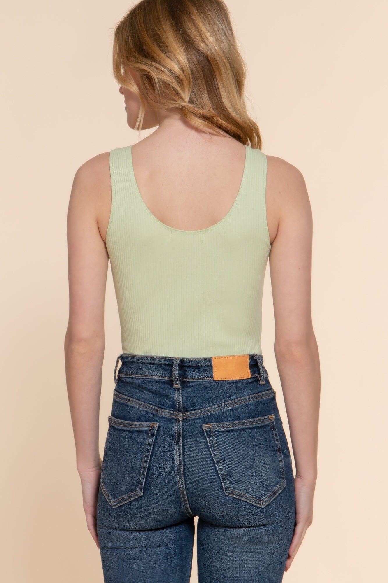 Women Sleeveless Henley Rib Knit Bodysuit Shirts & Tops jehouze