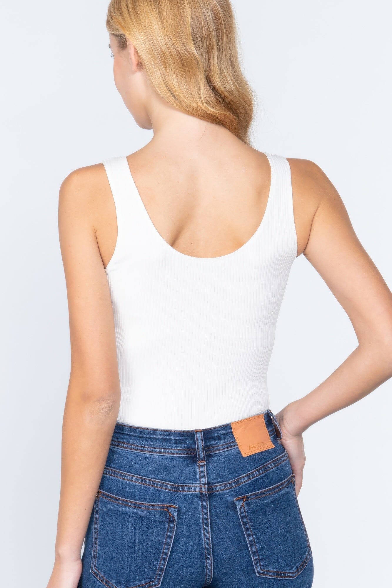 Women Sleeveless Henley Rib Knit Bodysuit Shirts & Tops jehouze