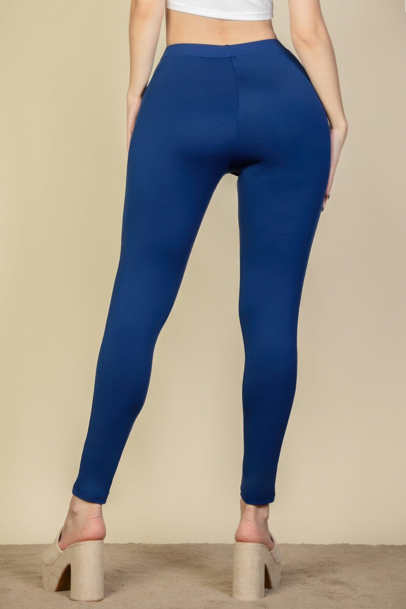 Women Solid High Waist Legging Pants jehouze