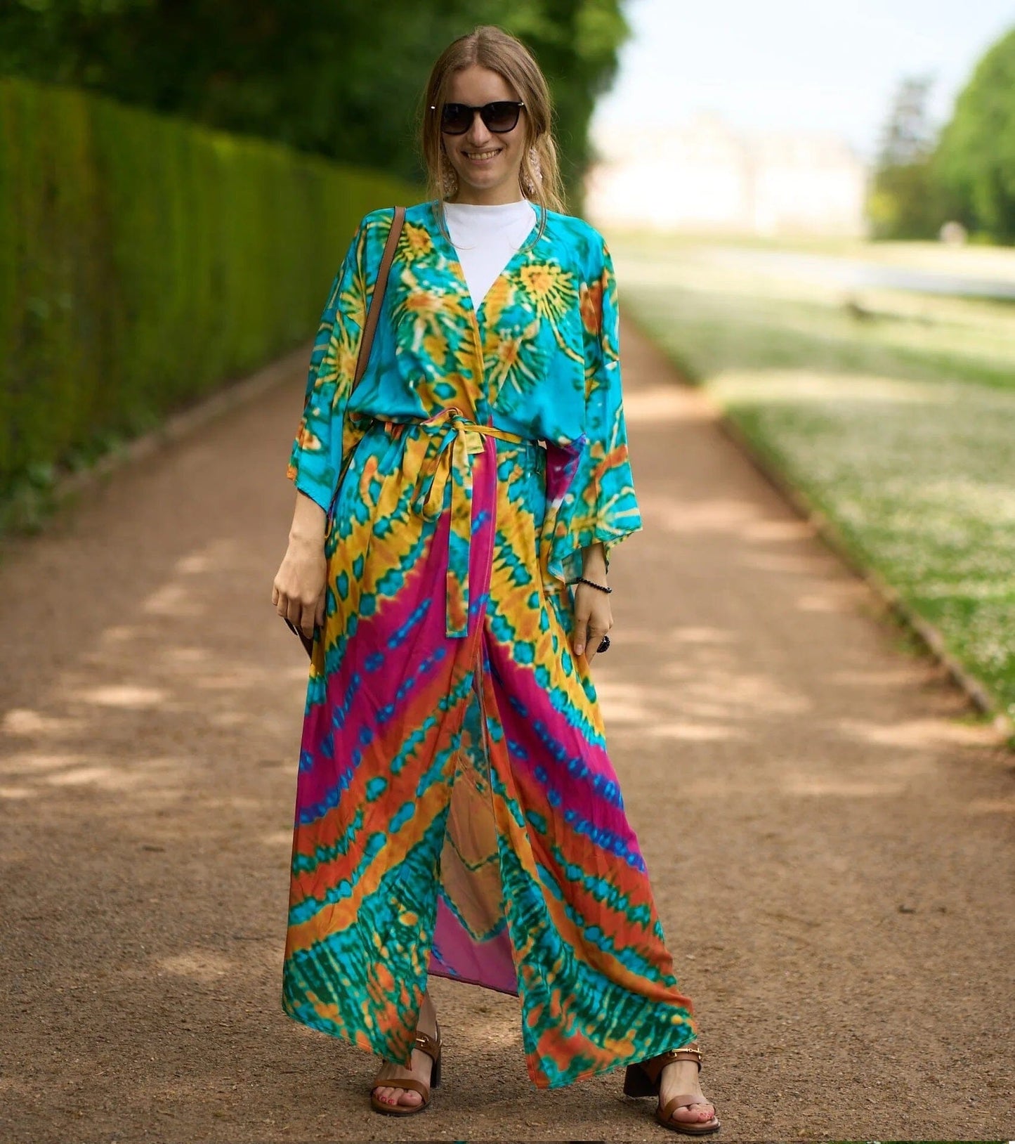 Women Summer Bohemian Long Kaftan Kimono Maxi Beach Coverup Outerwear jehouze