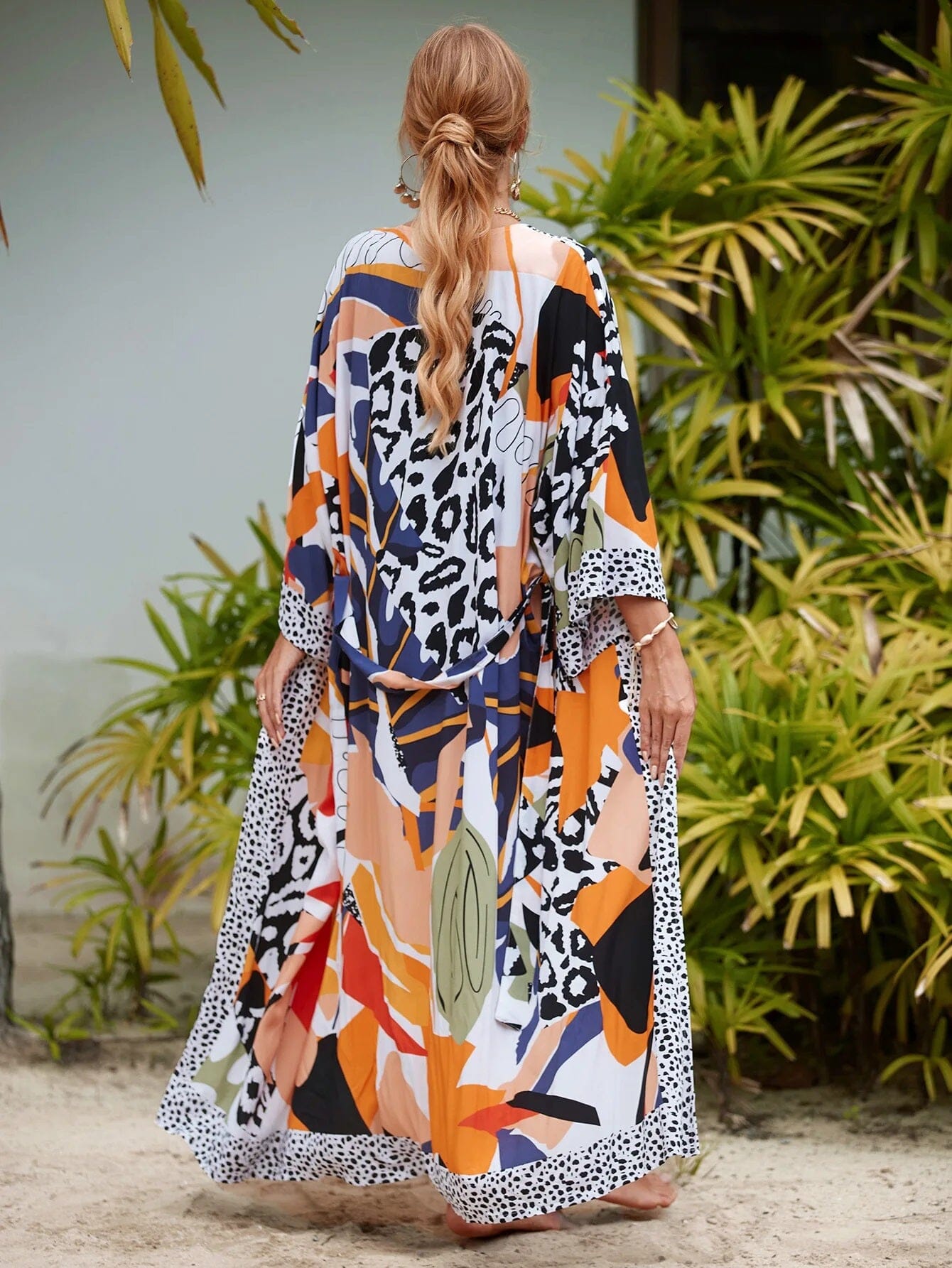 Women Summer Bohemian Long Kaftan Kimono Maxi Beach Coverup Outerwear jehouze