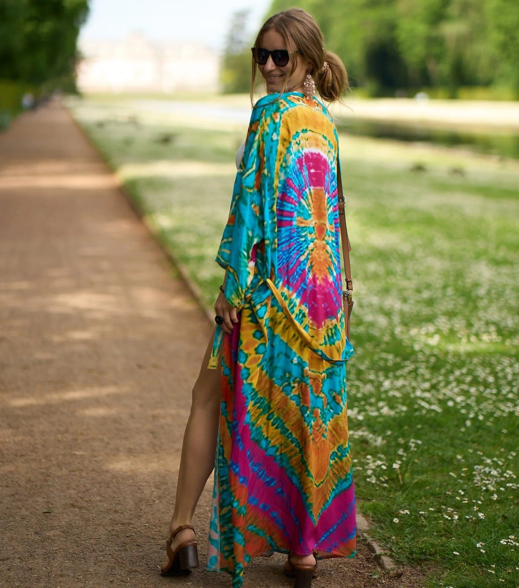 Women Summer Bohemian Long Kaftan Kimono Maxi Beach Coverup Outerwear jehouze Q1215-Q1451-14