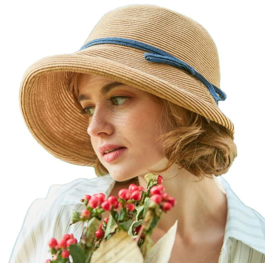 Women Summer Elegant Vintage Straw Beach Sun UV protection Boho Hat Hat jehouze