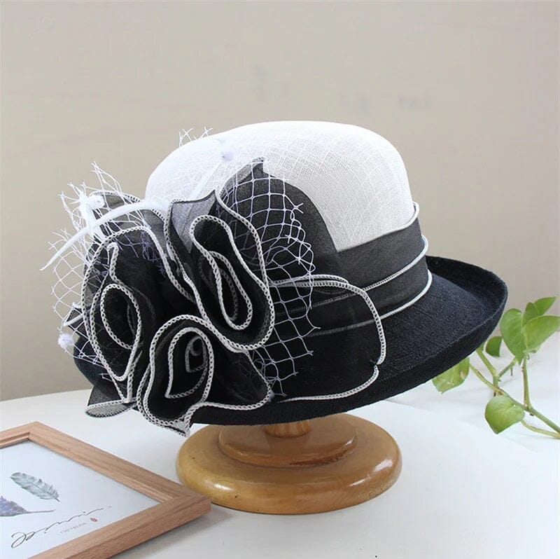 Women Summer Organza Fedora 1920s Bowler Derby Tea Party Hat Hat jehouze