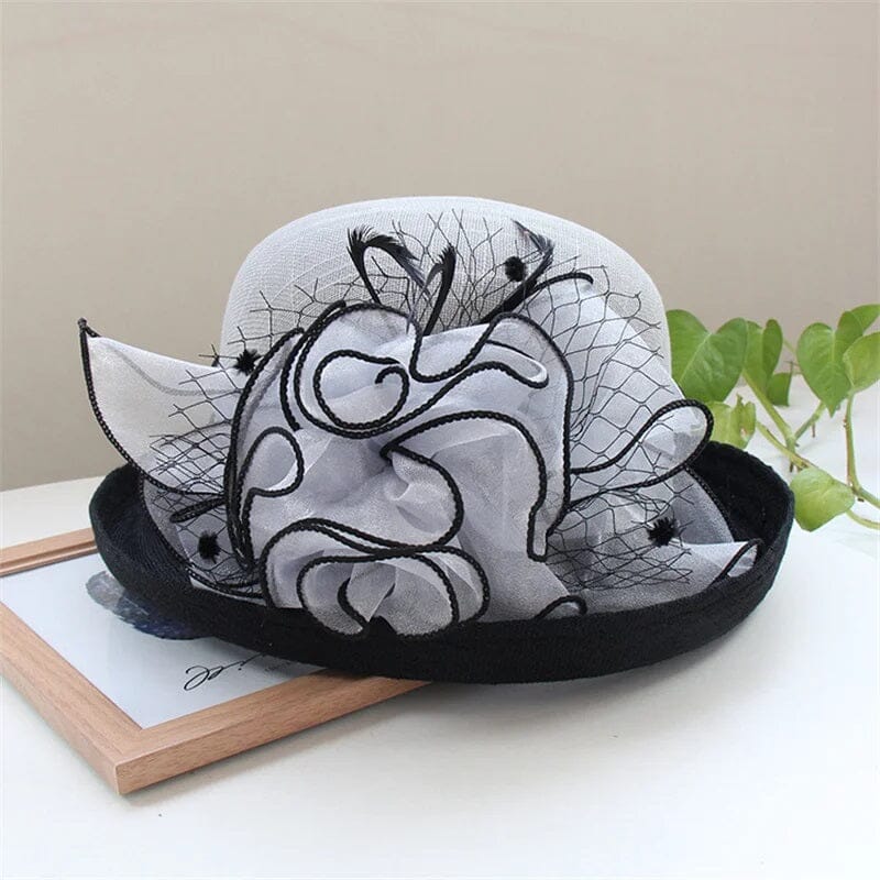 Women Summer Organza Fedora 1920s Bowler Derby Tea Party Hat Hat jehouze FF020-1