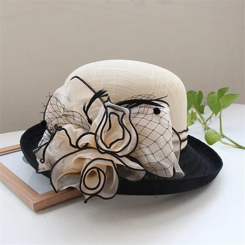 Women Summer Organza Fedora 1920s Bowler Derby Tea Party Hat Hat jehouze FF020-2