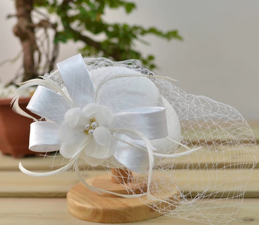 Women Vintage Pillbox Kentucky Derby Fascinator Flower Veil Wedding Tea Party Hat Hat jehouze