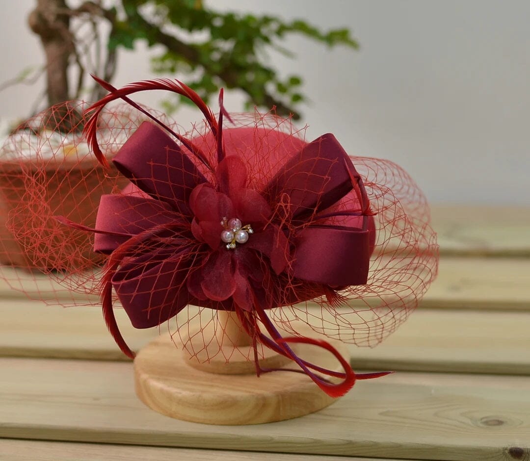 Women Vintage Pillbox Kentucky Derby Fascinator Flower Veil Wedding Tea Party Hat Hat jehouze