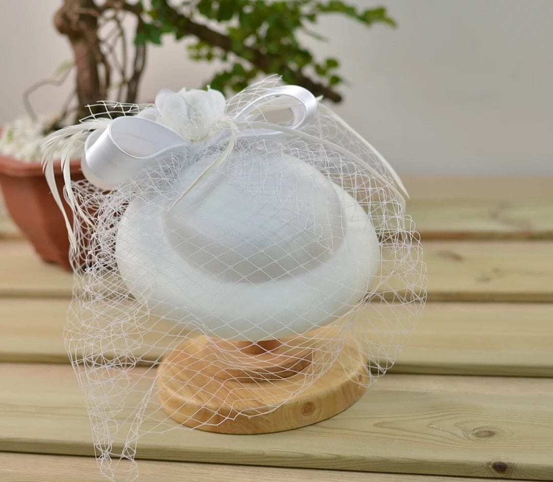 Women Vintage Pillbox Kentucky Derby Fascinator Flower Veil Wedding Tea Party Hat Hat jehouze 