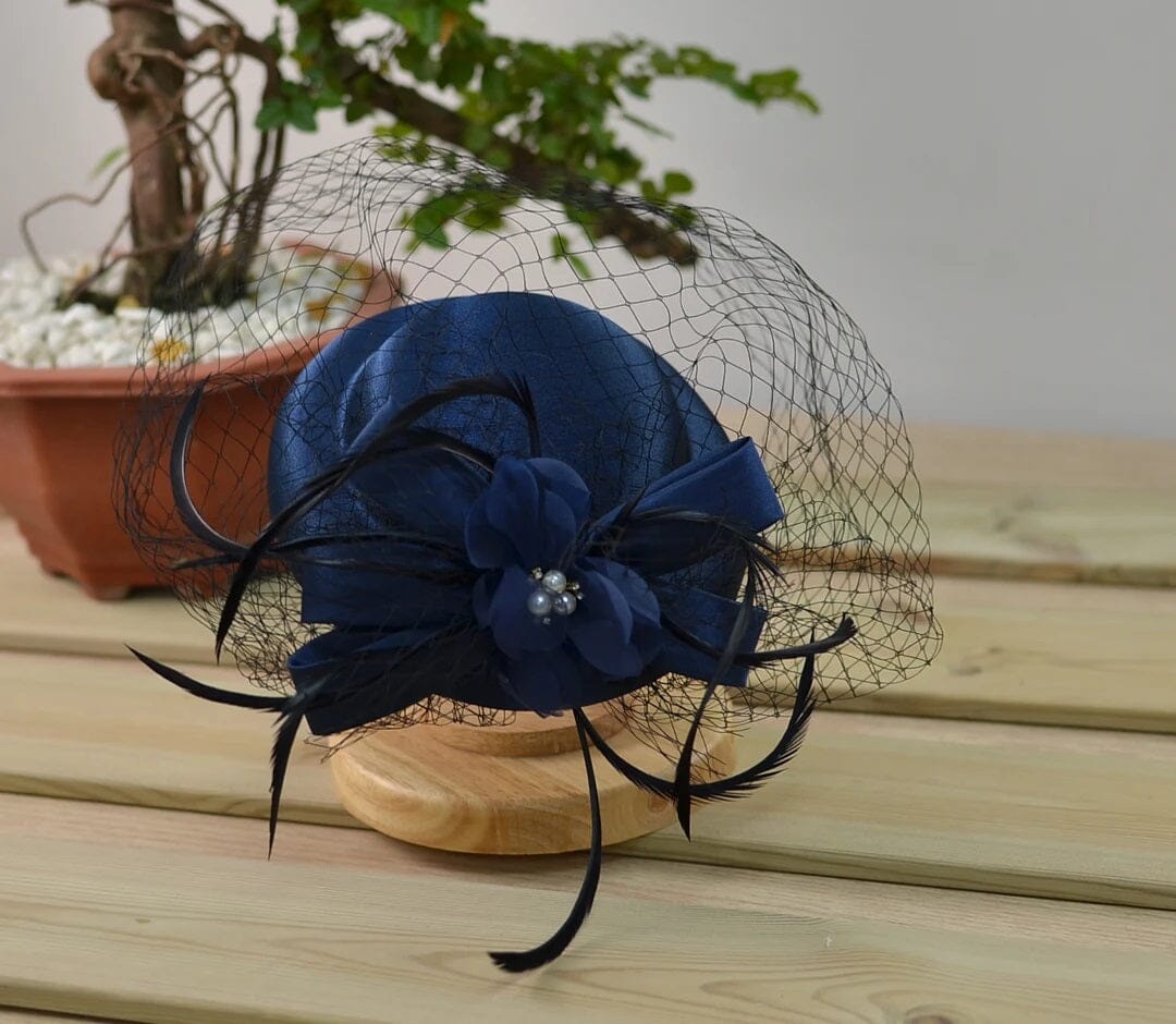 Women Vintage Pillbox Kentucky Derby Fascinator Flower Veil Wedding Tea Party Hat Hat jehouze