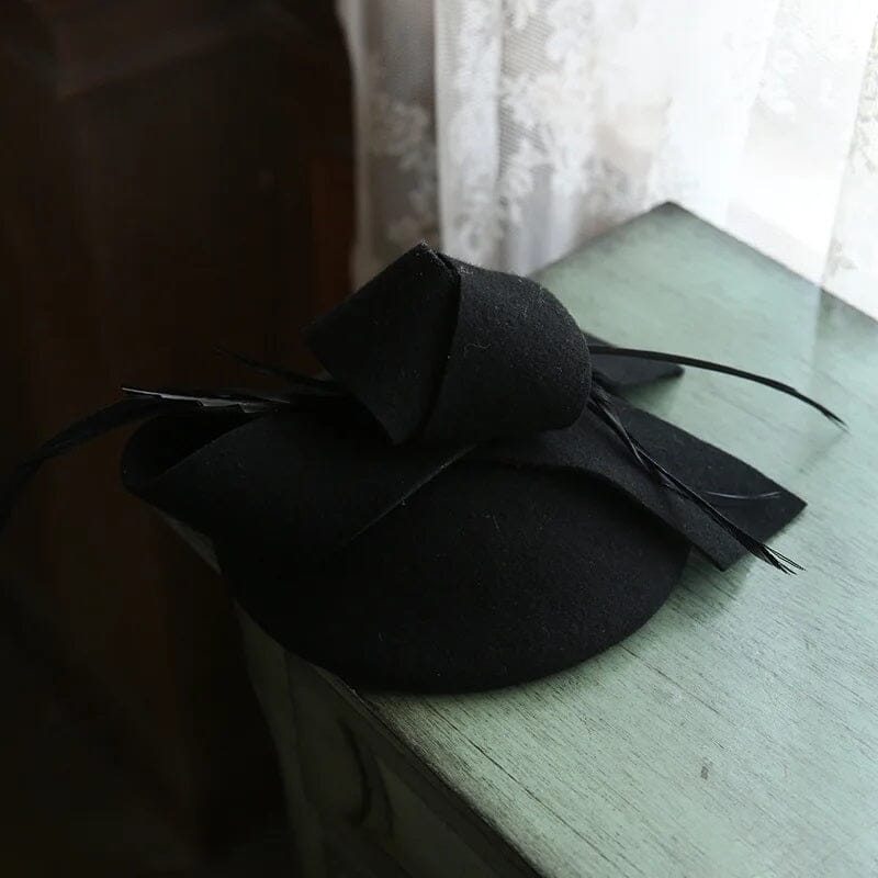 Women Wool Fascinator Pillbox British Wedding Church Hat Fascinators jehouze