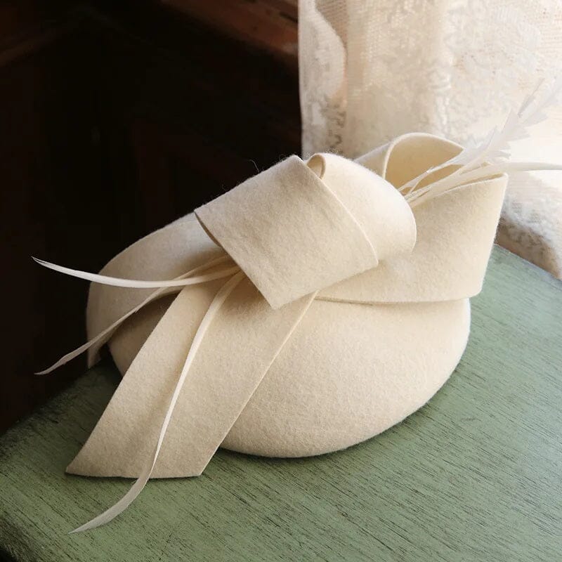 Women Wool Fascinator Pillbox British Wedding Church Hat Fascinators jehouze