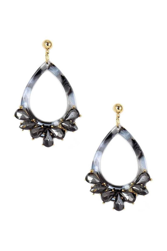 Acetate Rhinestone Teardrop Dangle Earring_ Apparel & Accessories > Jewelry > Earrings jehouze 