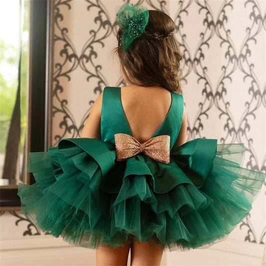 Baby Girls Children Toddler Sleeveless Princess Formal Prom Tutu Ball Gown_ girls dress jehouze Green 9M 