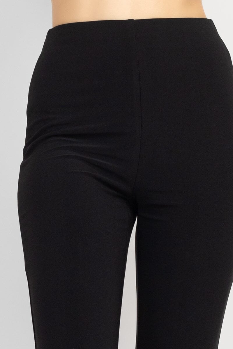 Black Solid Halter Top And Elastic Leggings Set_ Matching Sets jehouze