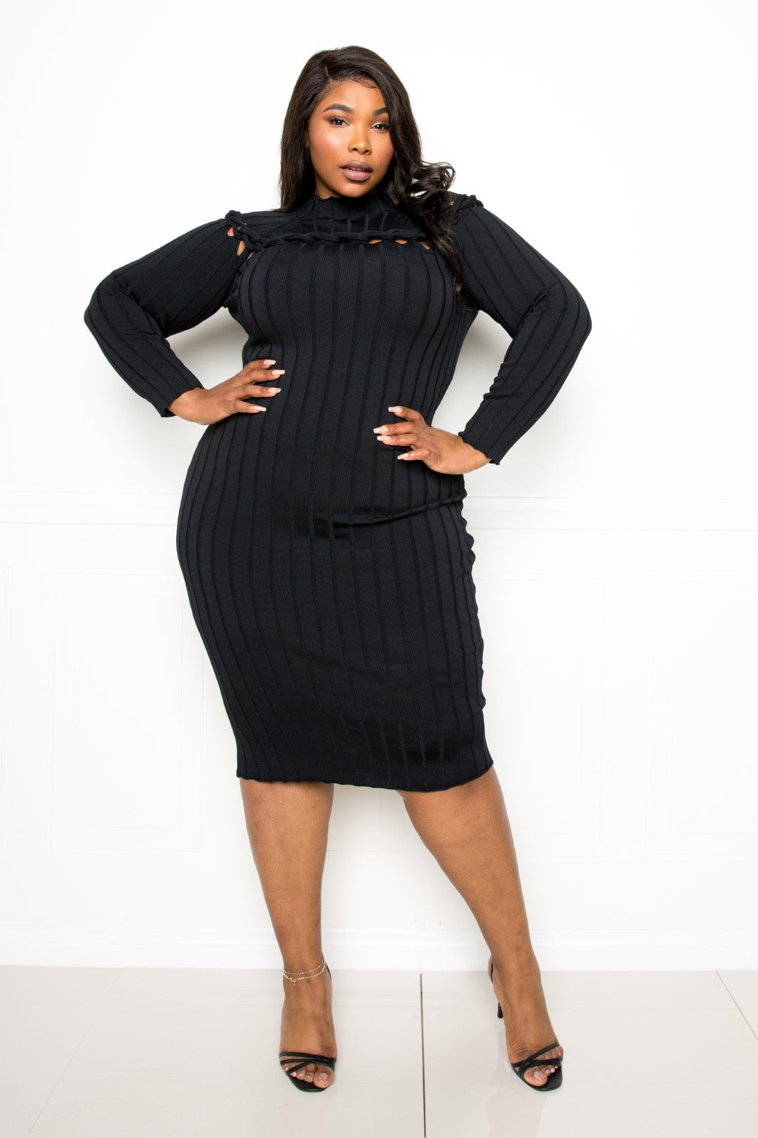 Bodycon Sweater Dress With Knot Detail_ Dresses jehouze