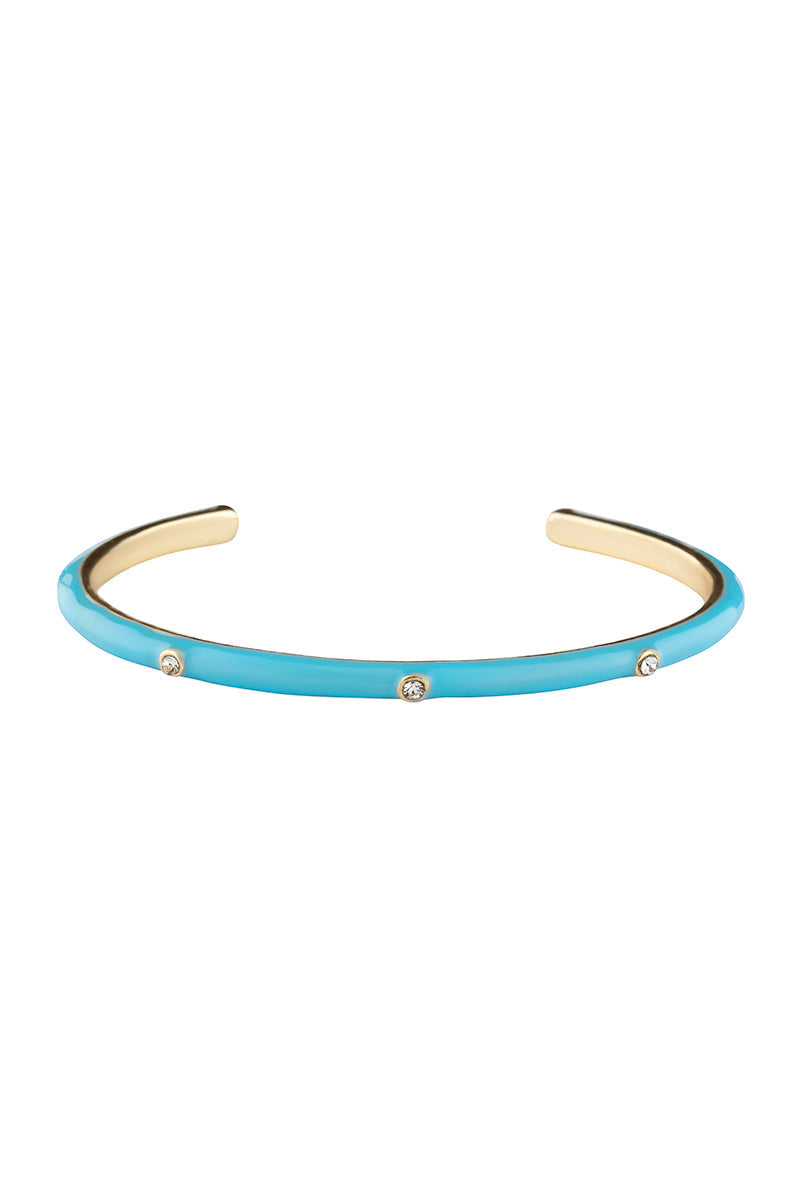 Color Metal Rhinestone Cuff Bracelet_ Bracelets jehouze