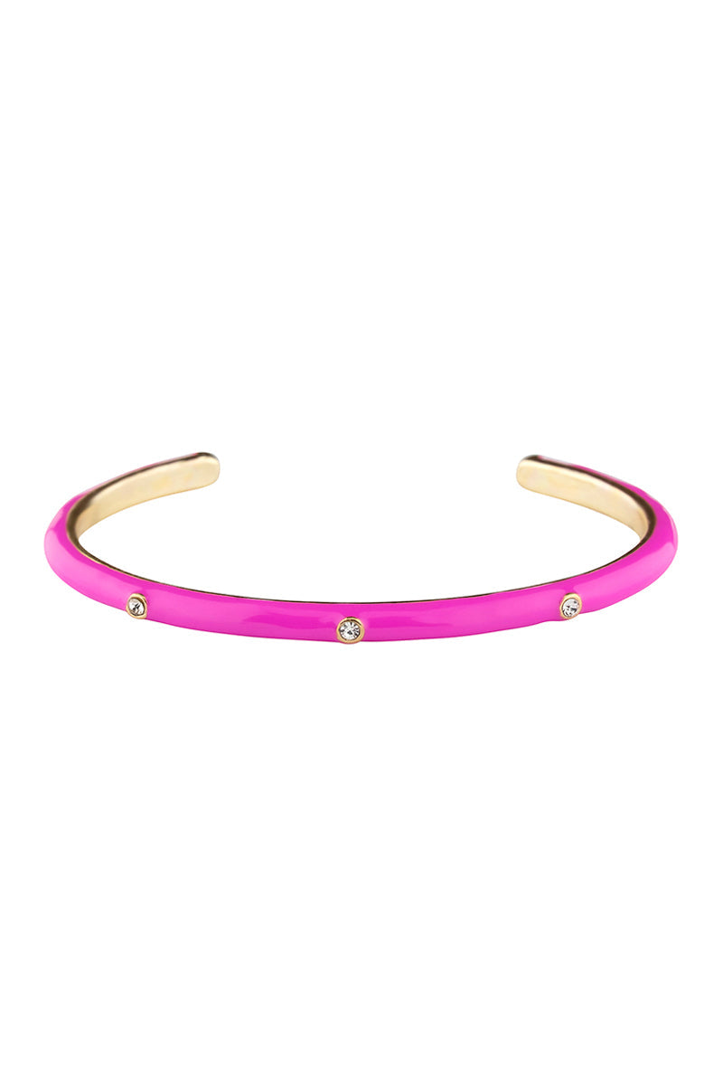 Color Metal Rhinestone Cuff Bracelet_ Bracelets jehouze