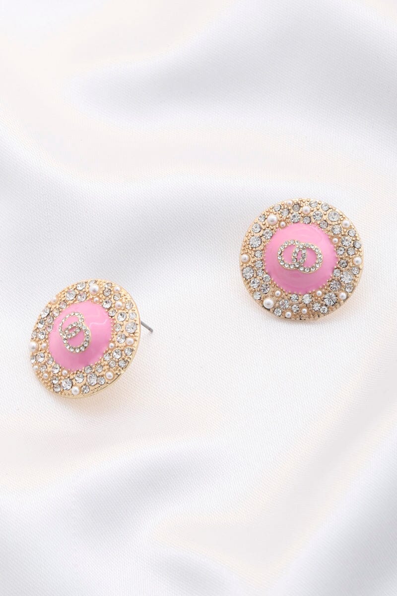 Double Circle Round Metal Earring Earrings jehouze