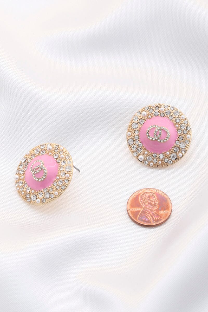 Double Circle Round Metal Earring Earrings jehouze