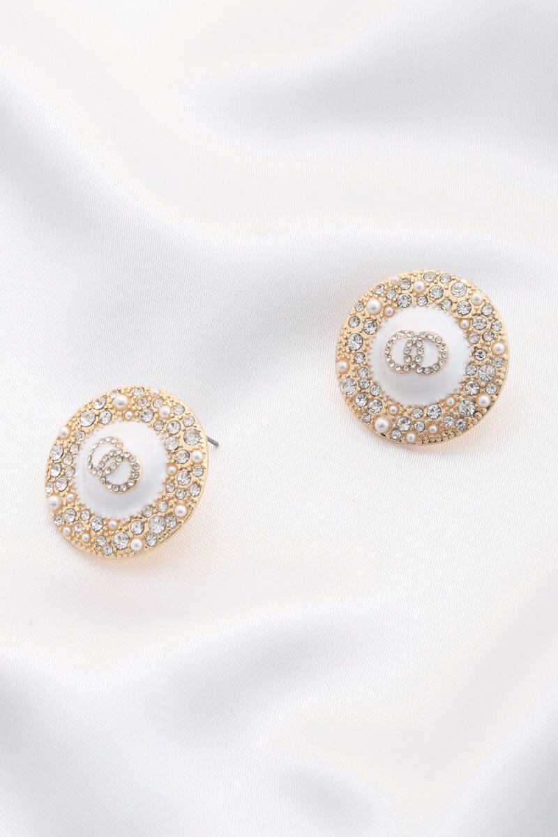 Double Circle Round Metal Earring Earrings jehouze