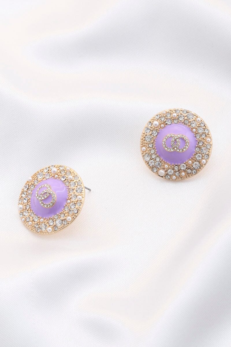 Double Circle Round Metal Earring Earrings jehouze