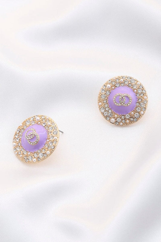 Double Circle Round Metal Earring Earrings jehouze