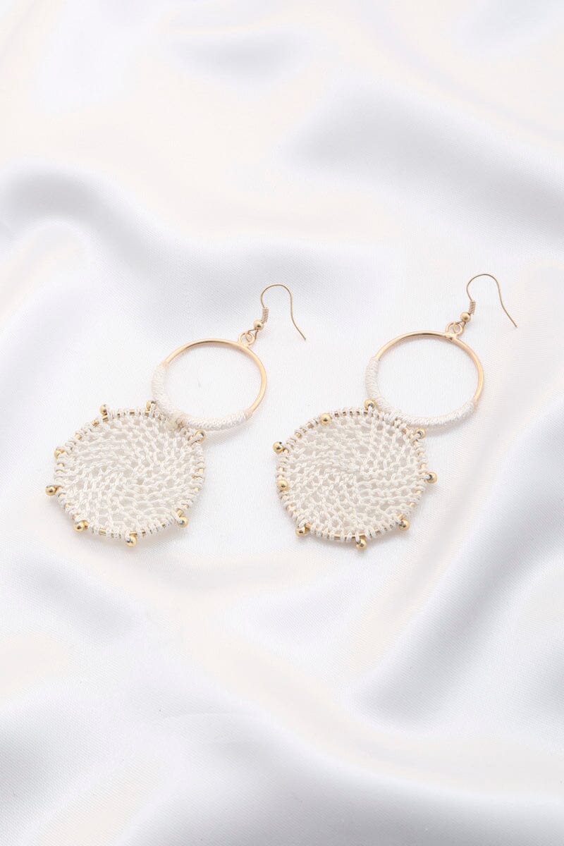 Double Circle Thread Beaded Earring Earrings jehouze