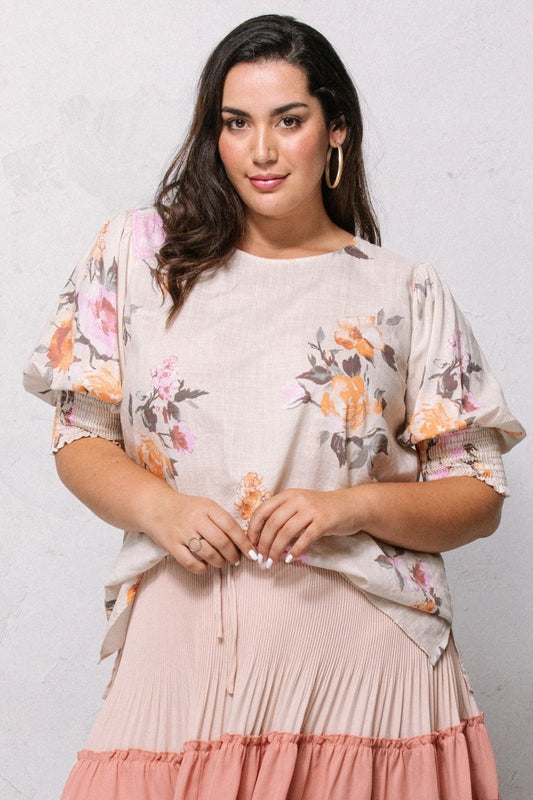Floral Printed Woven Blouse Shirts & Tops jehouze