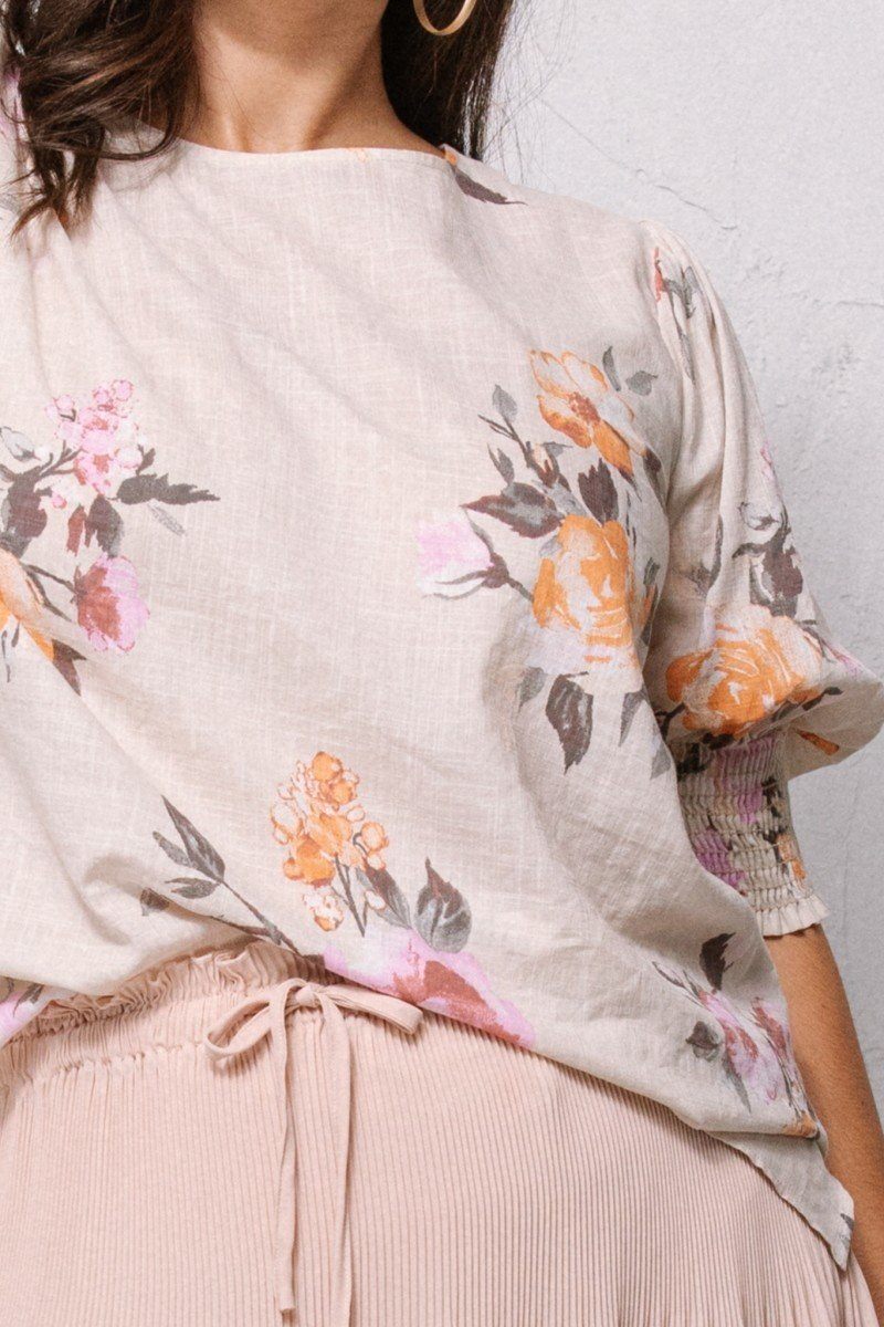 Floral Printed Woven Blouse Shirts & Tops jehouze