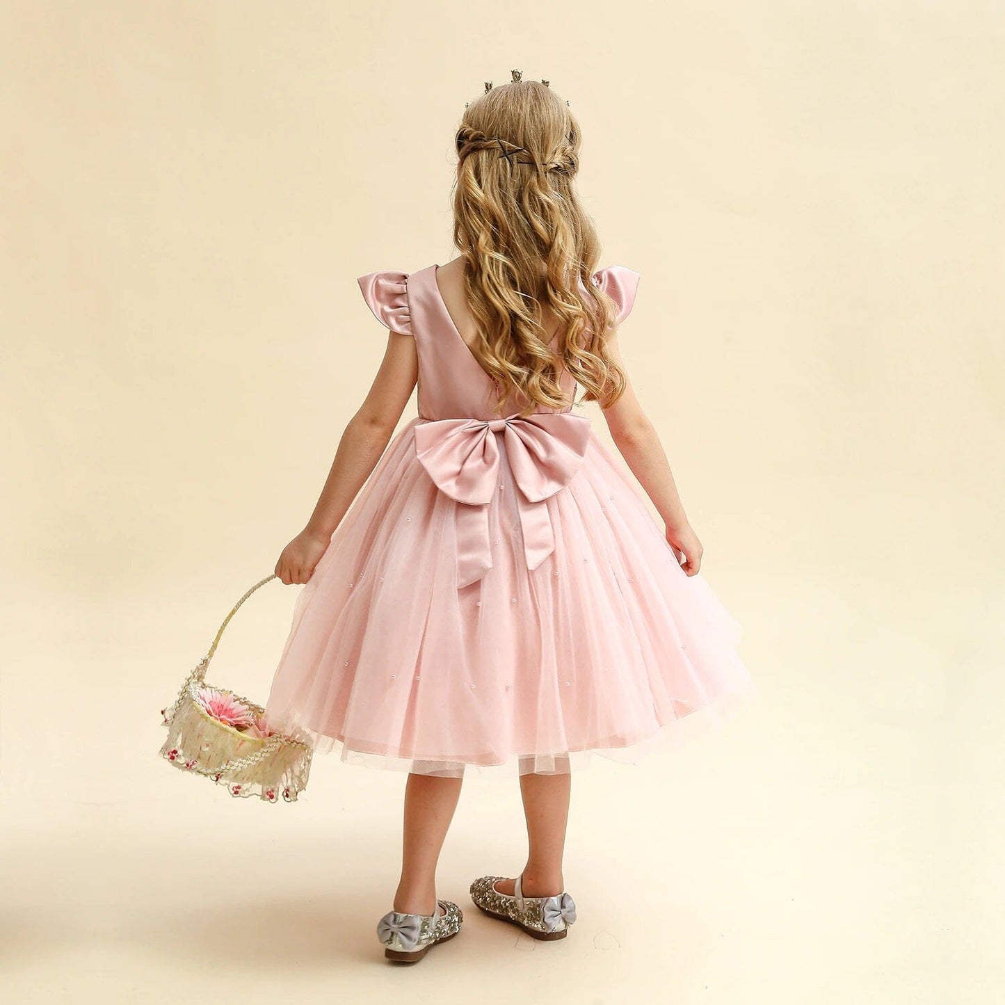 Girls Children Toddler Ruffle Sleeveless Big Bow Princess Tulle Sundress girls dress jehouze Pink01 6M 