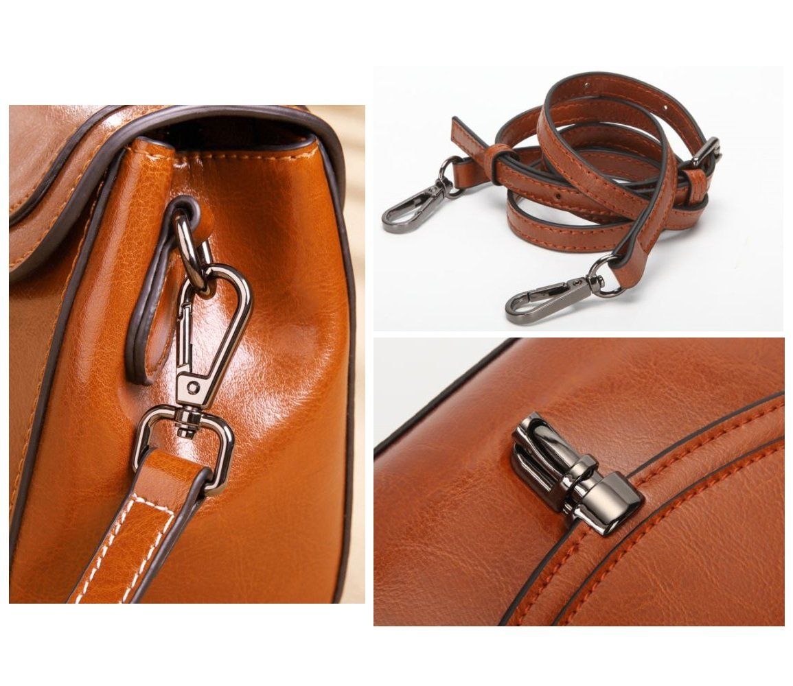 JeHouze Fashion Women Genuine Leather Crossbody Mini Handbag Metal Strap Small Purse Handbags & Purses jehouze